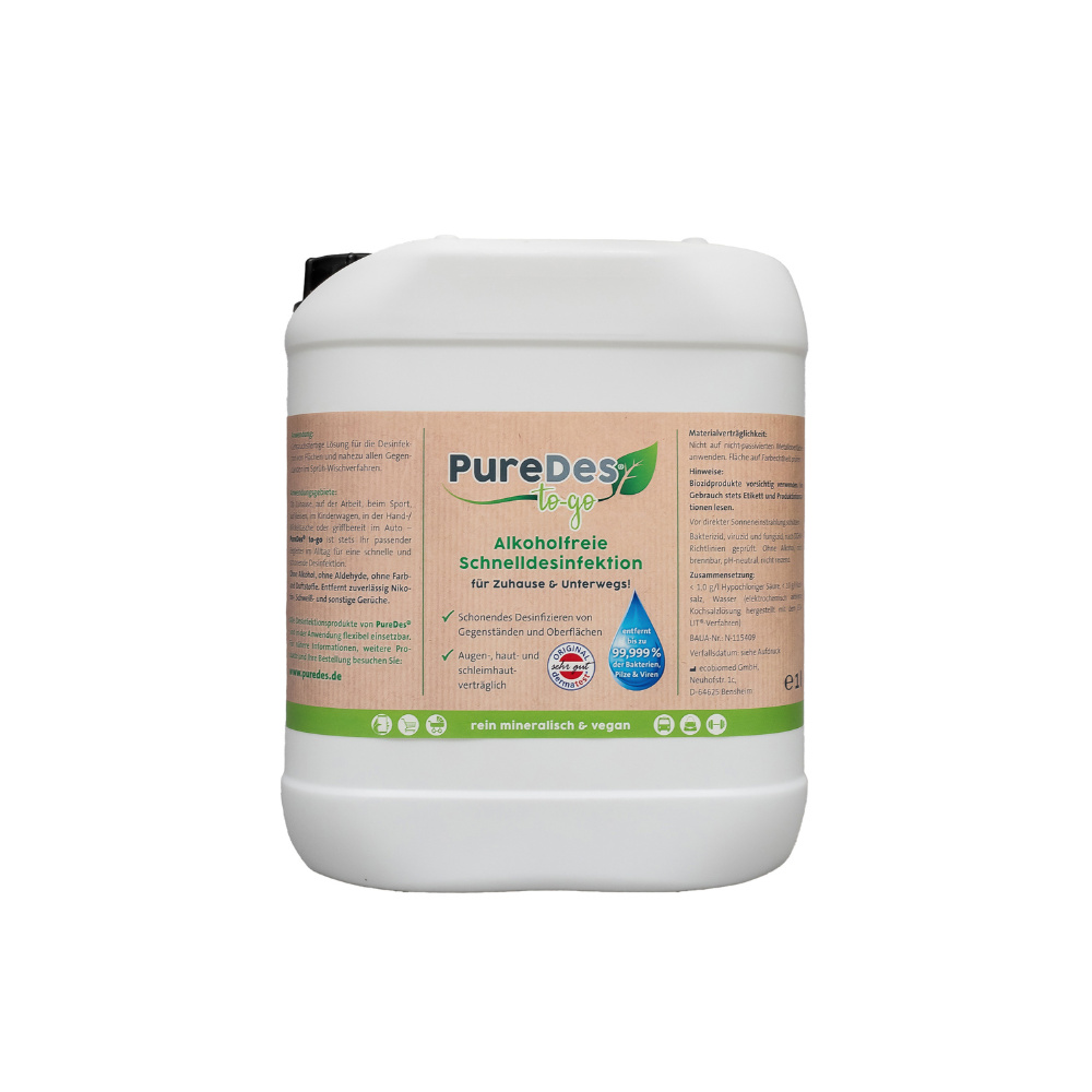 PureDes to-go 5 Liter Kanister | Alkoholfreies Desinfektionsmittel