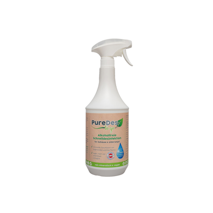 PureDes to-go – Alkoholfreies Desinfektionsmittel für Haushalt & unterwegs (500 ml)